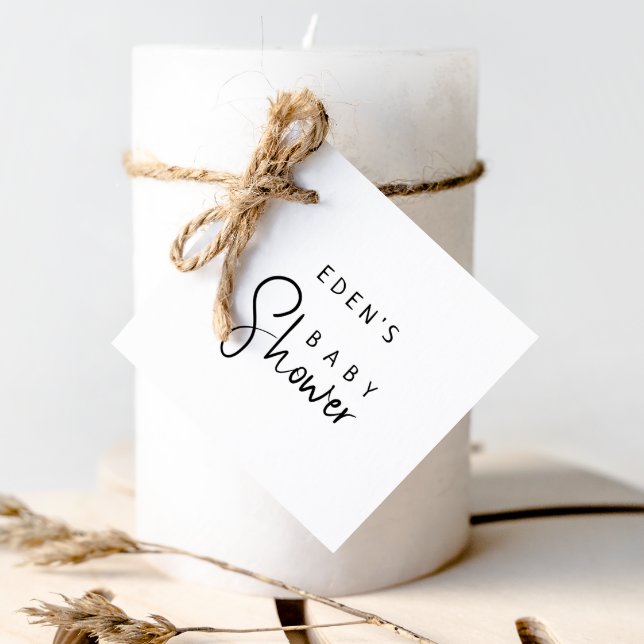 Étiquettes Cadeau Baby shower Neutre Moderne Simple (Créateur téléchargé)