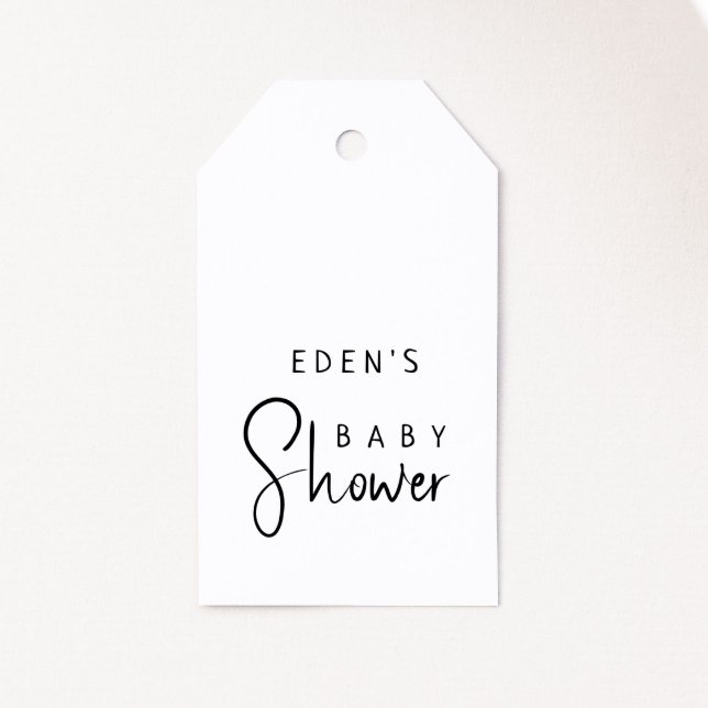 Étiquettes-cadeau Baby shower neutre moderne simple Favoriser les ba (Créateur téléchargé)