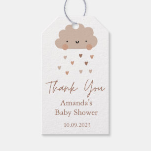 Étiquettes-cadeau Baby shower nuage de pluie Boho mûre