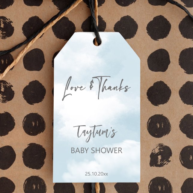 Étiquettes-cadeau Baby shower nuage pastel gris nuages privilégient (Cloud nine baby shower pastel grey clouds favor gift tags thank you favor tags baby shower favors)