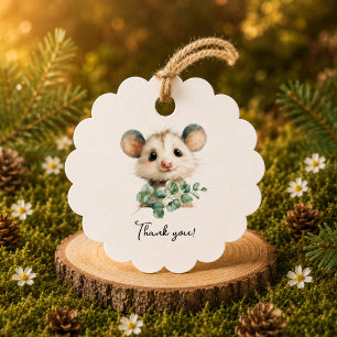 Étiquettes Cadeau Baby-Shower Opossum • Neutre