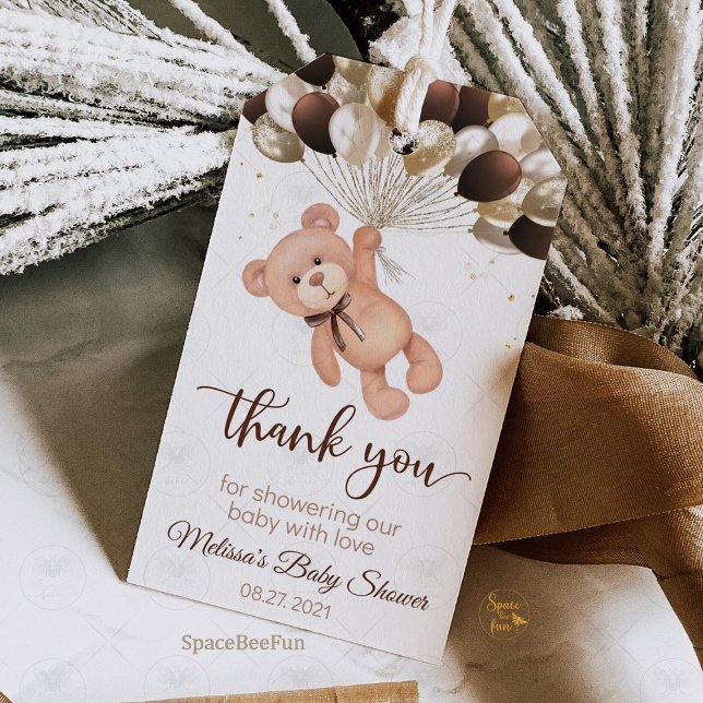 Étiquettes-cadeau Baby shower Ourson en peluche Nous pouvons à peine (Teddy Bear Baby Shower Gift Tags, We Can Barely Wait Tags, Baby Shower Gift Tags, Teddy Bear Party F)