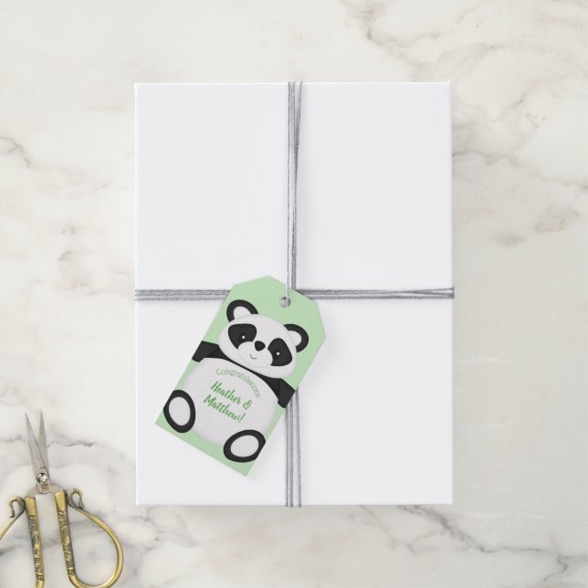 Étiquettes-cadeau Baby shower Panda Bear (Avec de la ficelle)