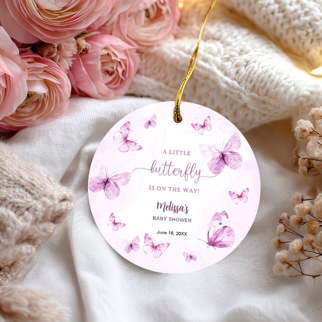 Étiquettes Cadeau Baby Shower Papillon (Créateur téléchargé)
