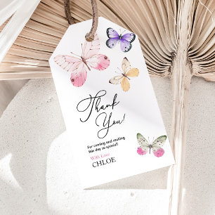 Étiquettes-cadeau Baby shower papillon