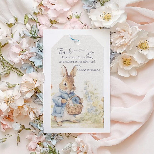 Étiquettes-cadeau Baby shower Peter Rabbit (Créateur téléchargé)