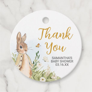 Étiquettes Cadeau Baby shower Peter Rabbit rond