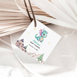 Étiquettes Cadeau Baby Shower Petit Dragon