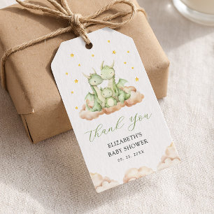 Étiquettes-cadeau Baby shower petit dragon neutre pour les femmes