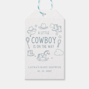 Étiquettes-cadeau Baby Shower Petit Garçon Cow-Boy