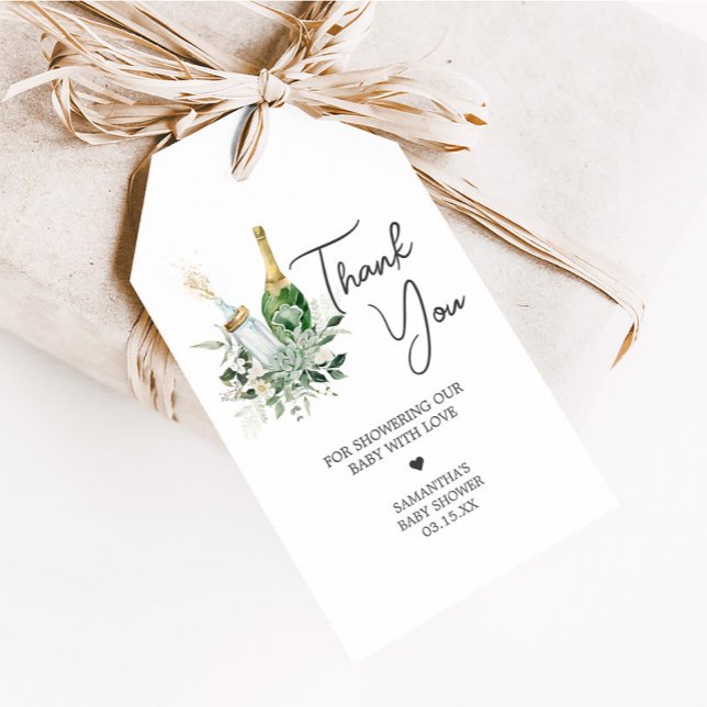 Étiquettes-cadeau Baby shower Poppin' Bottles Favoriser les étiquett (Poppin' Baby Bottles Baby Shower Favor Tags)