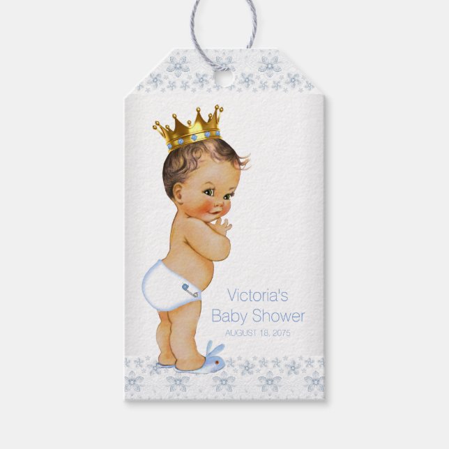 Étiquettes-cadeau Baby-Shower Prince (Devant)