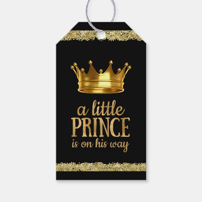 Étiquettes-cadeau Baby-Shower Prince (Devant)