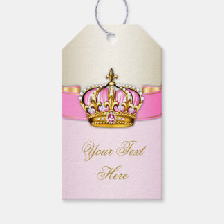 Étiquettes-cadeau Baby Shower Princesse Or Rose