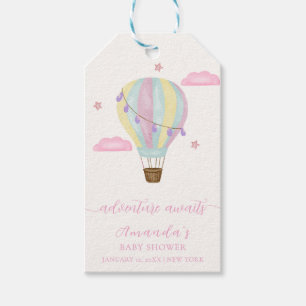 Étiquettes-cadeau Baby shower Rainbow Hot Air Balloon Cloud Star