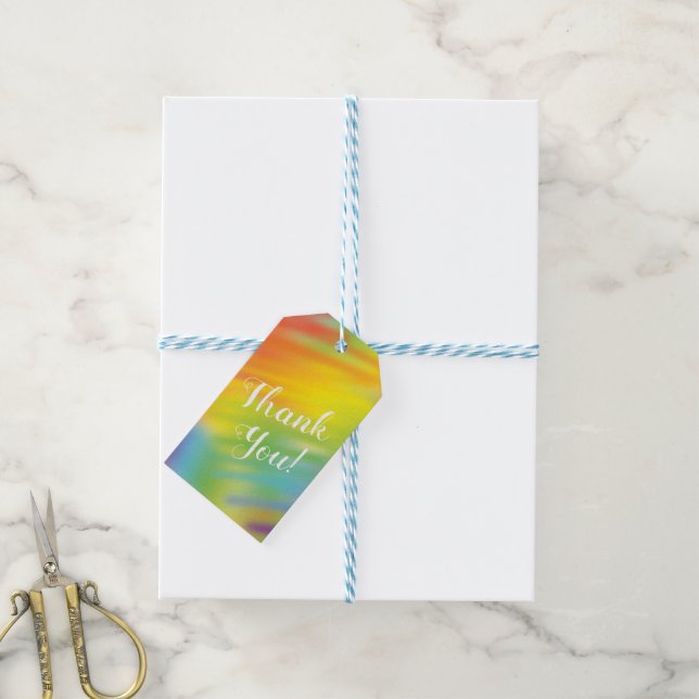 Étiquettes-cadeau Baby shower Rainbow Tie Dye (Avec de laficelle)