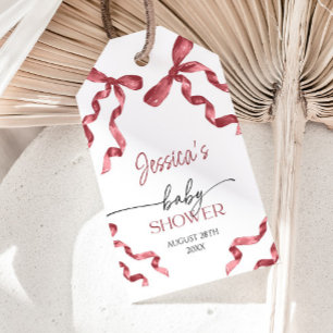Étiquettes-cadeau Baby shower Red Bow