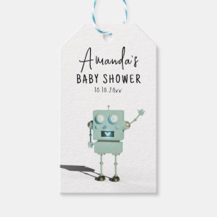 Étiquettes-cadeau Baby-Shower Robot garçon
