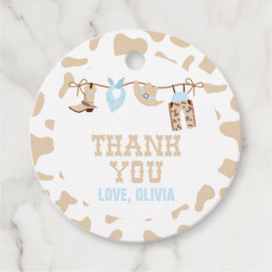 Étiquettes Cadeau Baby Shower Rodeo Cow-boy Western