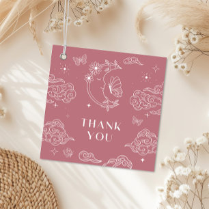 Étiquettes Cadeau Baby shower Rose de Tarot céleste Favoriser les ét