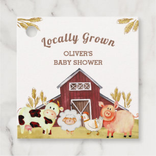 Étiquettes Cadeau Baby shower Rustique Barnyard Farm Animaux