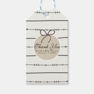 Étiquettes-cadeau Baby Shower Rustique Bohème Chic Faveur Kraft Mode