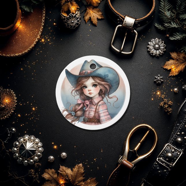 Étiquettes Cadeau Baby shower rustique de petite fille (Rustic Little Cowgirl Baby Shower Favor Tags)