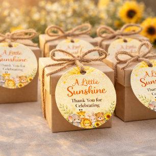 Étiquettes Cadeau Baby Shower Safari Ensoleillé