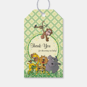 Étiquettes-cadeau Baby shower Safari Jungle Baby Animals Merci