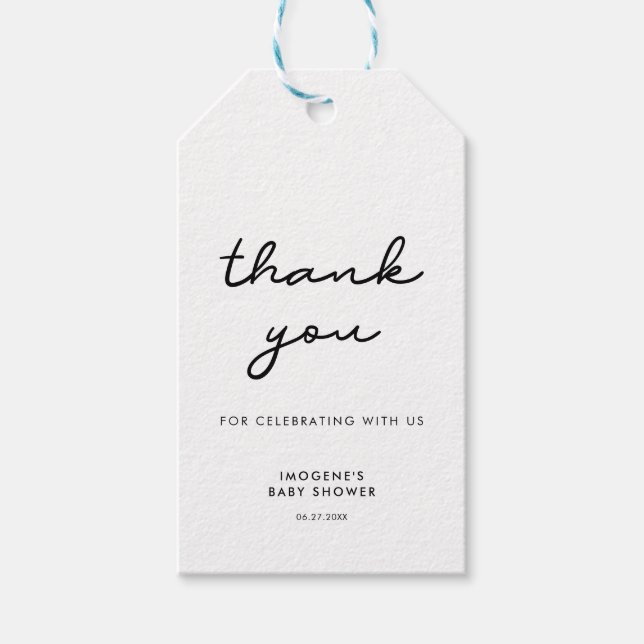 Étiquettes-cadeau Baby shower simple (Devant)