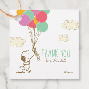 Étiquettes Cadeau Baby shower Snoopy et Balloons