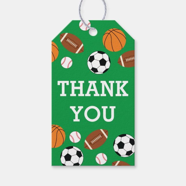 Étiquettes-cadeau Baby shower sportif Co-ed Green Genre Neutre (Devant)