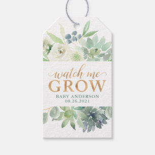 Étiquettes-cadeau Baby shower Succulent Regardez-moi Croître en fav