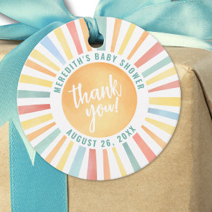 Étiquettes Cadeau Baby Shower Sunshine Boho Bébé