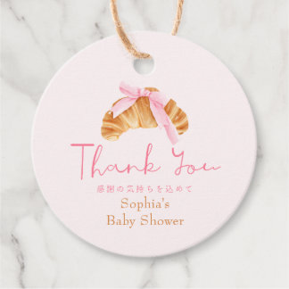 Étiquettes Cadeau Baby Shower Thank You Favor Coquette Croissant