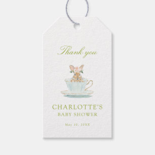 Étiquettes-cadeau Baby Shower Thé de la fête du Lapin de Printemps