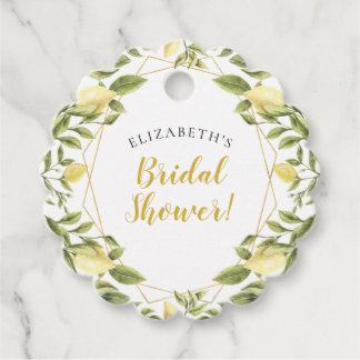 Étiquettes Cadeau Baby Shower Thème Citron et Verdure