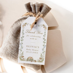 Étiquettes-cadeau Baby Shower Thème Conte de la Forêt