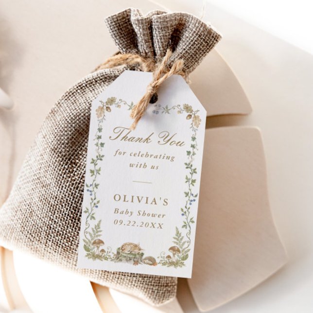 Étiquettes-cadeau Baby Shower Thème Conte de la Forêt (Créateur téléchargé)