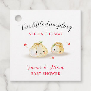 Étiquettes Cadeau Baby shower Twin Cute Dumpling Champignons