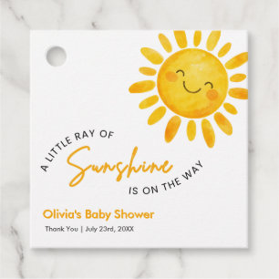 Étiquettes Cadeau Baby Shower Un Petit Rayon de Soleil