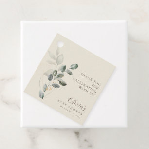 Étiquettes Cadeau Baby shower vert minimaliste Boho Gold