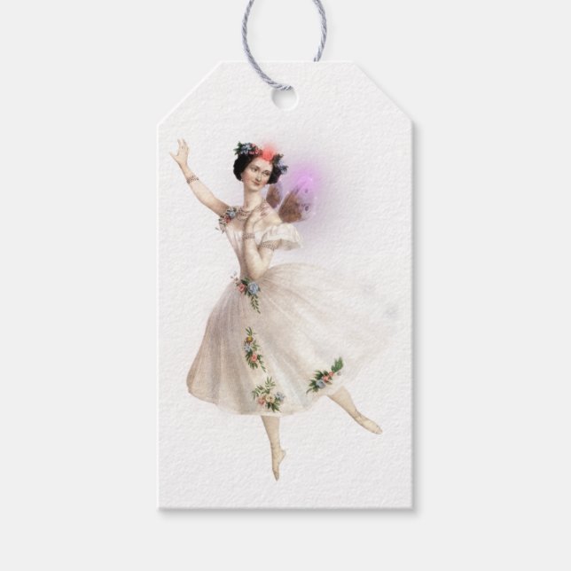 Étiquettes-cadeau Baby shower vintage à papillon brillant (Devant)