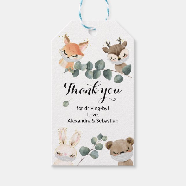 Étiquettes-cadeau Baby shower virtuel (Devant)