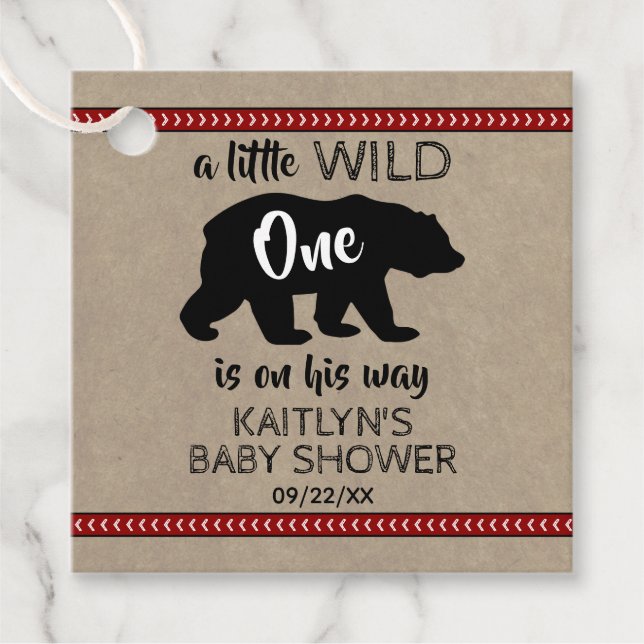 Étiquettes Cadeau Baby shower Wild One Boys (Devant)