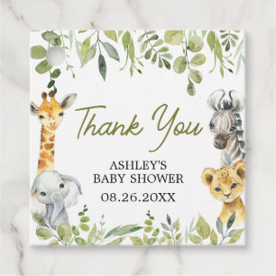 Étiquettes Cadeau Baby shower Wild One Jungle Safari Carré