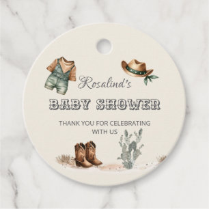 Étiquettes Cadeau Baby shower Wild West Western Cowboy