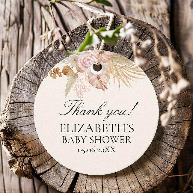 Étiquettes Cadeau Baby Shower with Boho Rainbow Theme (Créateur téléchargé)