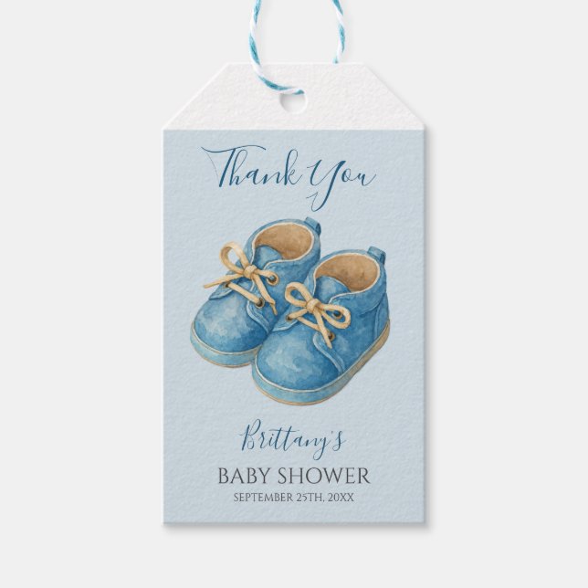 Étiquettes-cadeau Baby Sneakers Sports Baby Shower  (Devant)