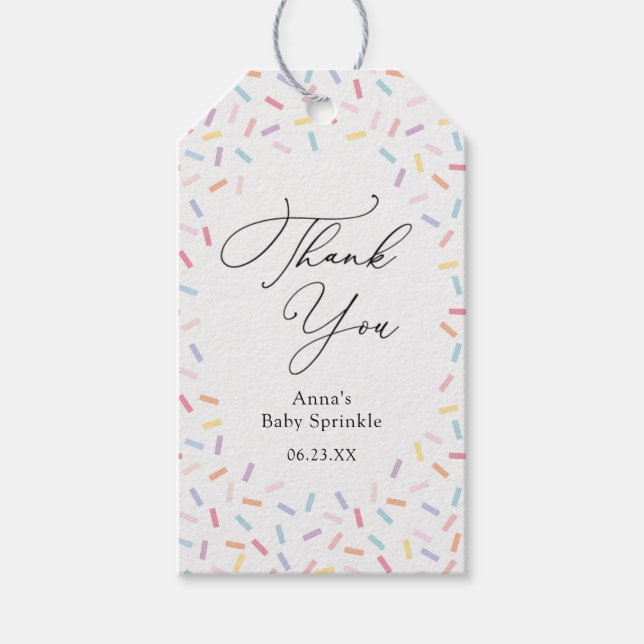 Étiquettes-cadeau Baby Sprinkle Confetti Tags cadeaux (Devant)